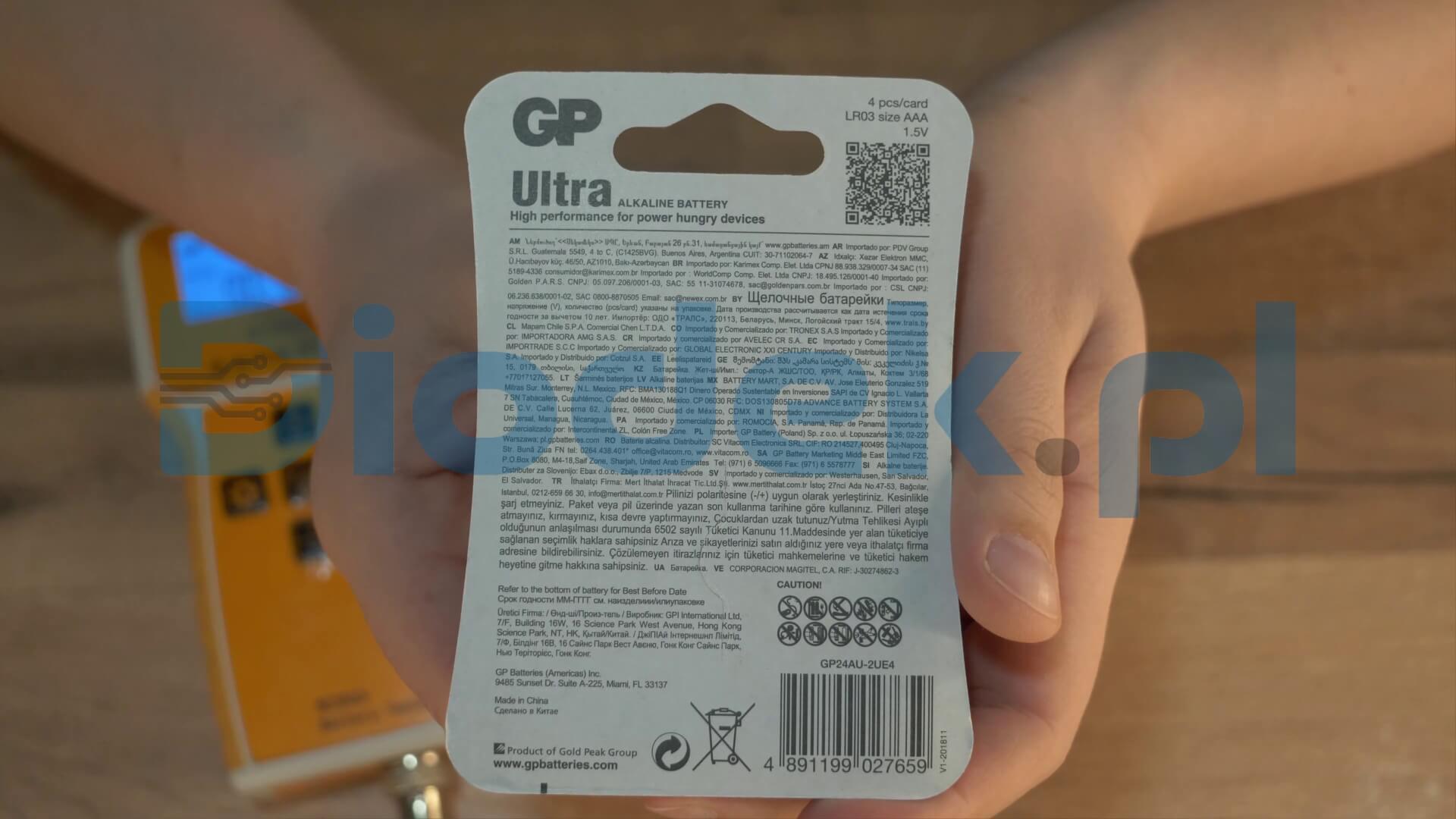 Bateria GP Ultra (stara seria) AAA — zdjęcie 2